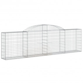 Gabion Basket Set of 3 Silver Galvanized iron Large