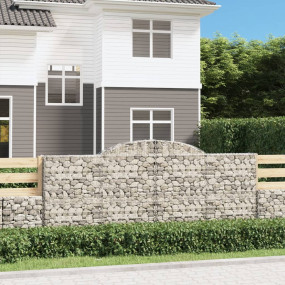 Gabion Basket Set of 2 Silver Galvanized iron Large Dur...