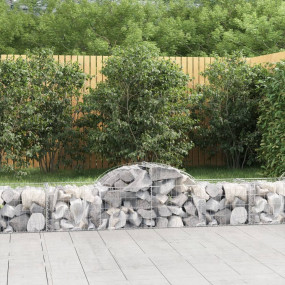 Gabion Basket Set of 2 Silver Galvanized Iron Extra Lar...