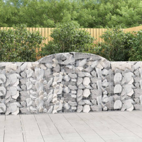 Gabion Basket Set of 2 Silver Galvanized Iron Large