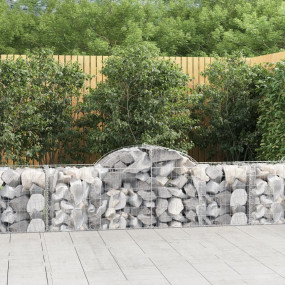 Gabion Basket Set of 3 Silver Galvanized Iron