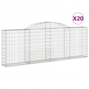 Gabion Basket Set of 20 Silver Galvanized Iron