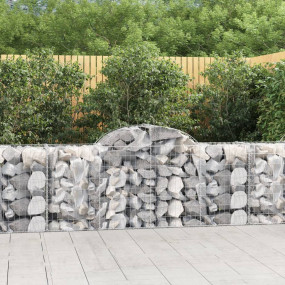 Gabion Basket Set of 2 Silver Galvanized iron