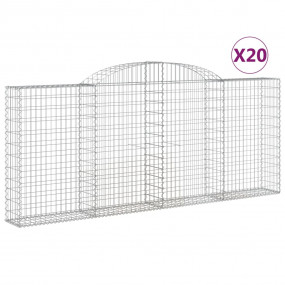 Gabion Basket Set of 20 Silver Galvanized iron Large Du...