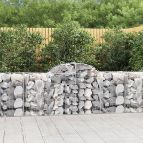 Gabion Basket Set of 3 Silver Galvanized iron