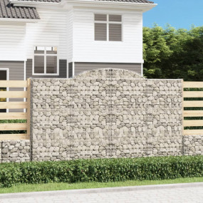 Gabion Basket Set of 2 Silver Galvanized Iron Large Dur...