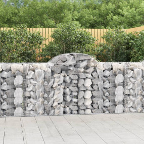 Gabion Basket Set of 2 Silver Galvanized iron