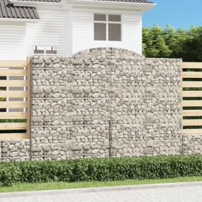 Gabion Basket Set of 2 Silver Galvanized Iron Large Dur...