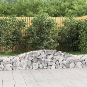 Gabion Basket Set of 3 Silver Galvanized Iron