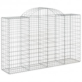 Gabion Basket Set of 2 Silver Galvanized iron