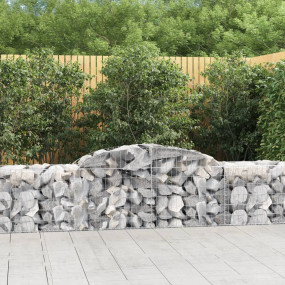 Gabion Basket Set of 2 Silver Galvanized iron