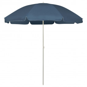 Beach Parasol Blue Polyester Medium Tiltable Beach Para...