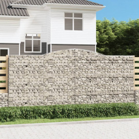 Gabion Basket Set of 8 Silver Galvanized iron Large Dur...