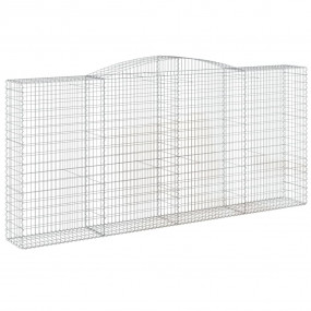 Gabion Basket Set of 9 Silver Galvanized iron Large Dur...