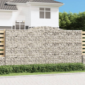 Gabion Basket Set of 8 Silver Galvanized iron Large