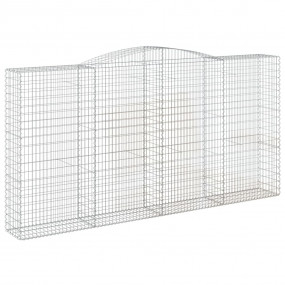 Gabion Basket Set of 9 Silver Galvanized Iron Large