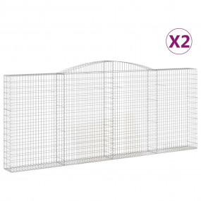 Gabion Basket Set of 2 Silver Galvanized iron Large Dur...
