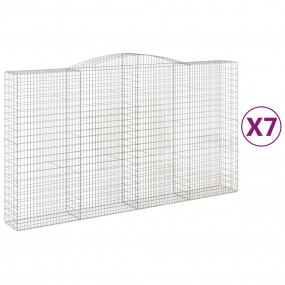 Gabion Basket Set of 7 Silver Galvanized iron