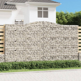 Gabion Basket Set of 8 Silver Galvanized Iron Large Dur...