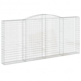 Gabion Basket Set of 9 Silver Galvanized iron Large