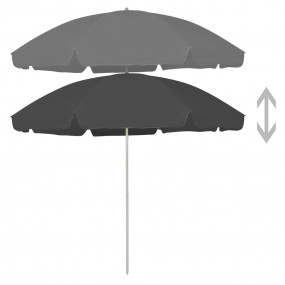 Beach Parasol Anthracite Polyester Large Tiltable Beach...