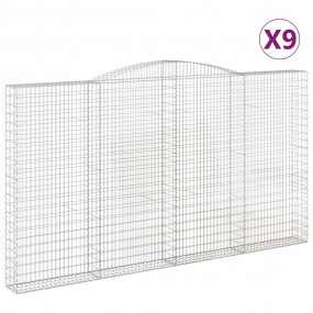 Gabion Basket Set of 9 Silver Galvanized iron Large Dur...