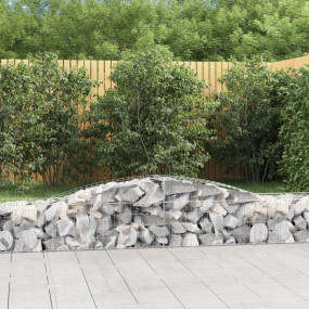 Gabion Basket Set of 3 Silver Galvanized iron Large Dur...
