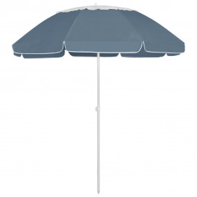 Beach Parasol Blue Polyester Large Tiltable Beach Paras...