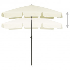 Beach Parasol Sand Yellow Polyester 70.9 x 47.2 in Tilt...