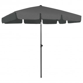 Beach Parasol Anthracite Polyester Large UV-resistant m...