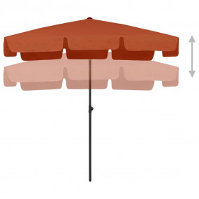 Beach Parasol Terracotta Polyester Medium Tiltable
