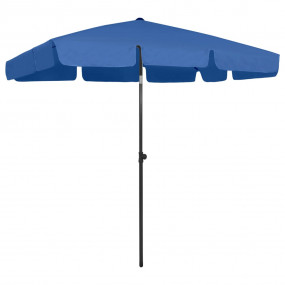 Beach Parasol Azure blue Polyester 78.7x49.2 in Foldabl...