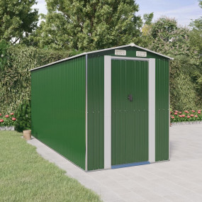 Garden Shed Green Galvanized Steel 75.6 x 173.2 x 87.8 ...