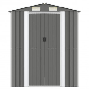 Garden Shed Light Gray Galvanized Steel Large Garden Sh...