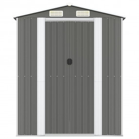 Garden Shed Light Grey Galvanized Steel Large Sliding C...