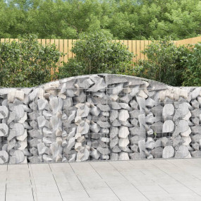 Gabion Basket Set of 2 Silver Galvanized iron Large