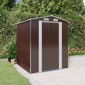 Garden Shed Dark Brown Galvanized Steel Large Garden Sh...