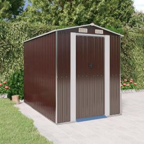 Garden Shed Dark Brown Galvanized Steel Large Garden Sh...