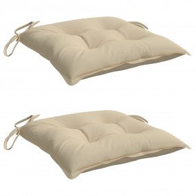 Chair Cushion Set of 2 Beige Oxford fabric (100% polyes...