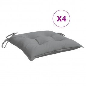 Chair Cushion Set of 4 Grey 100% polyester Large Chair ...