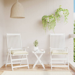 Chair Cushion Set of 2 Cream White Oxford fabric (100% ...
