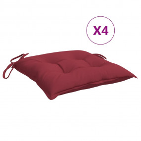 Chair Cushion Set of 4 Wine Red Oxford fabric (100% pol...