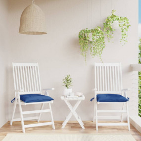 Chair Cushion Set of 2 Blue Oxford fabric (100% polyest...