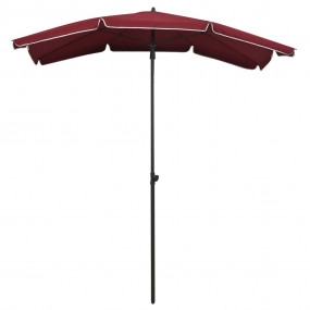 Garden Parasol Bordeaux Red Steel, Polyester Large Tilt...