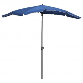 Garden Parasol Azure Blue Polyester, Steel Medium Tilta...