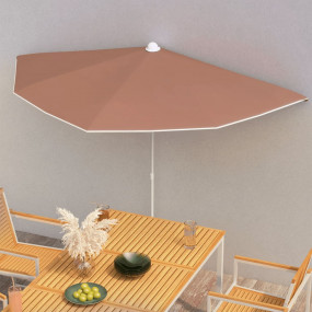 Garden Parasol Terracotta Fabric (100% polyester), Stee...