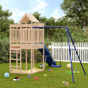 Outdoor Play-set Natural Wood Solid Pine Wood Large Dur...
