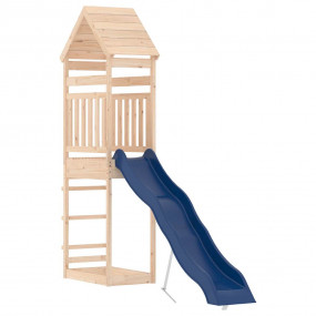 Outdoor Play-set Natural Pine and Blue Solid Pine wood ...