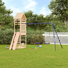 Outdoor Play-set Natural wood and blue