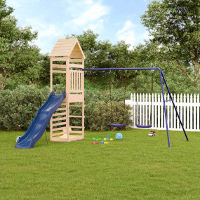 Outdoor Play-set Natural wood, Blue Solid pine wood, Po...